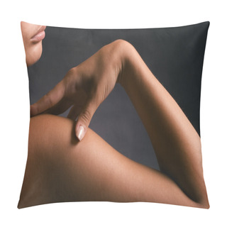 Personality  The Elegant And Tanned Body Of A Beautiful Young Woman. Pillow Covers