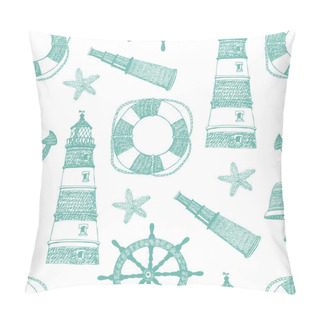 Personality  Sea Blue Pattern Pillow Covers