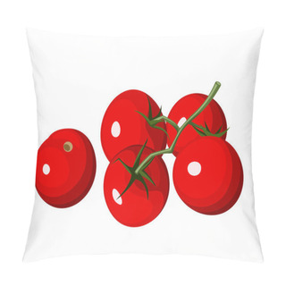 Personality  Cherry Tomatoes. Vector Illustration. Pillow Covers