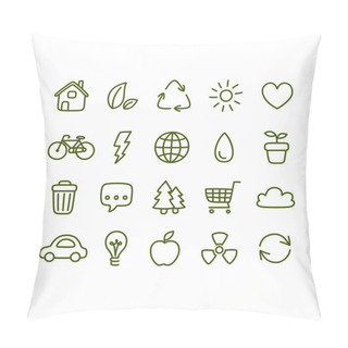 Personality  Doodle Style Ecology Themed Icons Pillow Covers