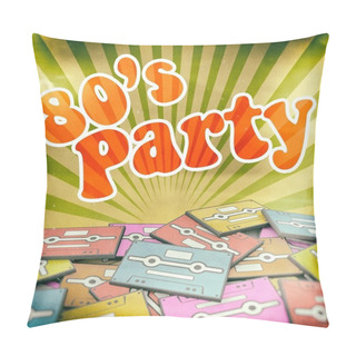 Personality  80s Music Party Vintage Poster Design Retro Pillow Covers