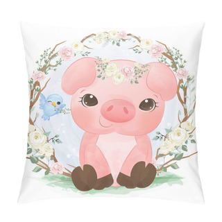 Personality  Adorable Animals Illustration In Watercolor For Personal Project Pillow Covers