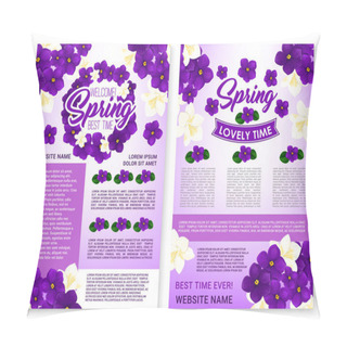Personality  Vector Spring Poster Of Violets And Orchid Flowers Pillow Covers