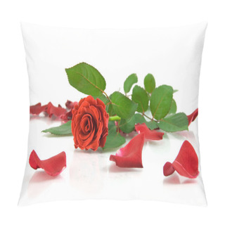 Personality  Red Rose On The White Pillow Covers