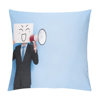 Personality  Businessman Holding Megaphone  Pillow Covers