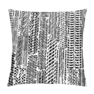 Personality  Background With Grunge Tire Tracks Pillow Covers