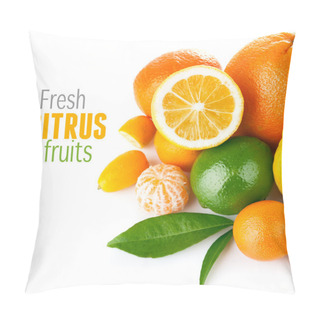 Personality  Fresh Citrus Fruit With Green Leaf Pillow Covers