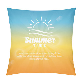 Personality  Summer Design. Sun  Icon. Vector Graphic Pillow Covers