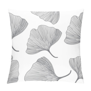 Personality  Ginkgo Biloba Leaves, Line Design, Seamless Pattern Pillow Covers