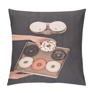 Personality  Box With Doughnuts In Hands  Pillow Covers