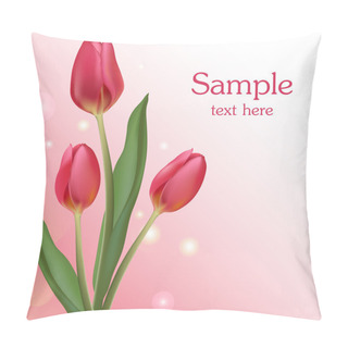 Personality  Bunch Of Red Tulips. Vector Illustration Pillow Covers