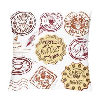 Personality  Collection Of Design Elements - Coffee Cups Icons, Stylized Sket Pillow Covers