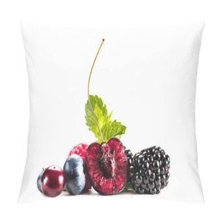 Personality  Assorted Berries And Mint Leaves Pillow Covers