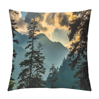 Personality  Evening View Through Pine Trees From An Overlook On Newfound Gap Pillow Covers