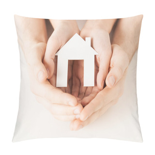 Personality  Woman And Hands With Paper House Pillow Covers