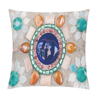 Personality  Colorful Glass Mosaic Art And Abstract Wall Background Pillow Covers