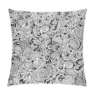 Personality  Cartoon Doodles Under Water Life Seamless Pattern Pillow Covers