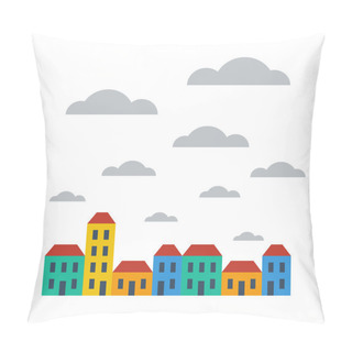 Personality  Bright Terraced Houses Pillow Covers