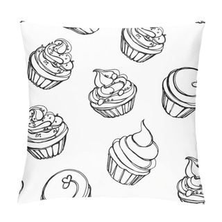 Personality  Cupcakes Sweets Seamless Doodle Pattern Pillow Covers