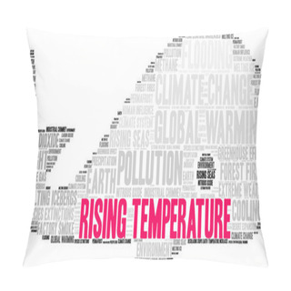 Personality  Rising Temperature Word Cloud On A White Background.  Pillow Covers
