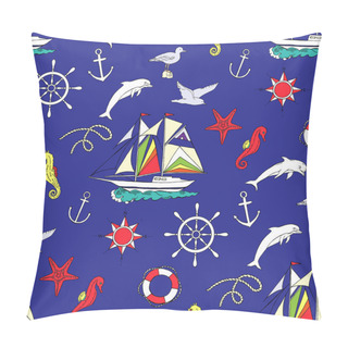 Personality  Nautical Seamless Pattern Pillow Covers