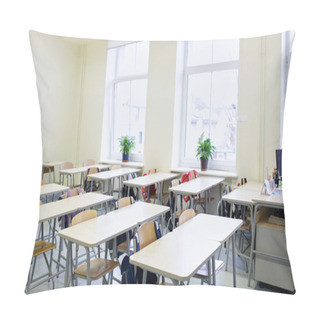Personality  School Classroom With Desks Pillow Covers