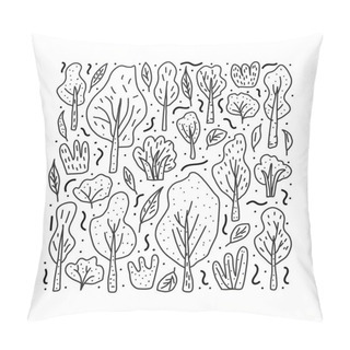 Personality  Trees And Bushes Vector Set For Social Media Design. Pillow Covers
