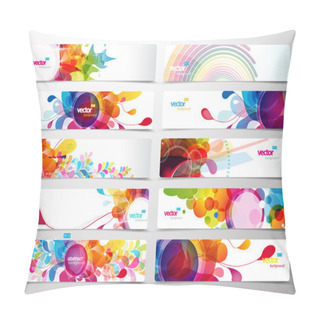 Personality  Set Of Abstract Colorful Web Headers. Pillow Covers