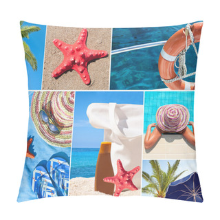 Personality  Collage Of Beautiful Summer Photos - Summer Vacation Concept Pillow Covers