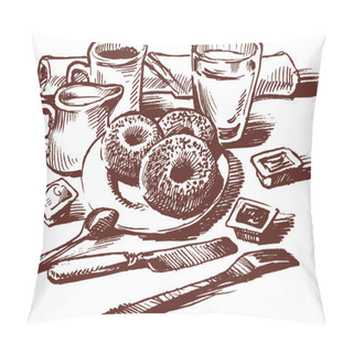 Personality  Breakfast On The Table Pillow Covers