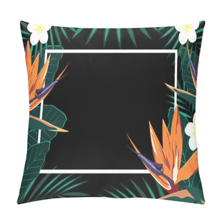 Personality  Tropical Background With Frame Pillow Covers