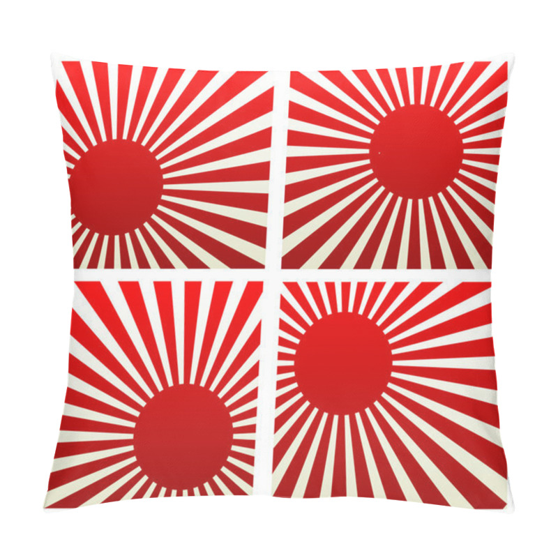 Personality  Circle, rays set red, white pillow covers