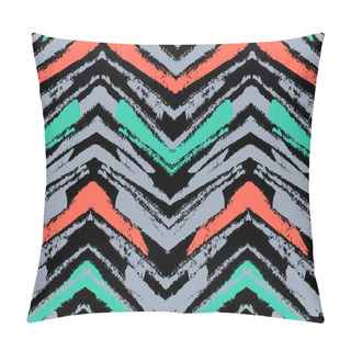Personality  Hand Drawn Pattern With Brushed Zigzag Line. Pillow Covers