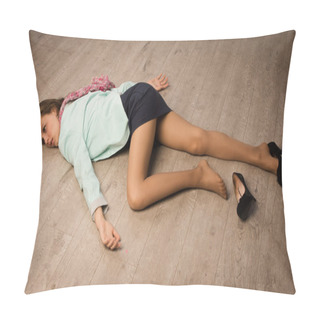 Personality  Crime Scene Simulation. Victim Lying On The Floor Pillow Covers