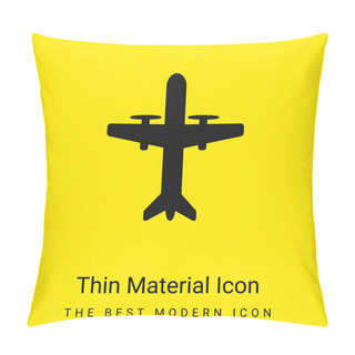 Personality  Aeroplane With Propellers Minimal Bright Yellow Material Icon Pillow Covers