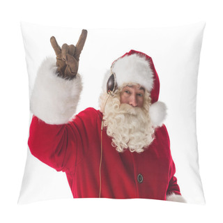 Personality  Santa Claus Listening To Rock Music Pillow Covers