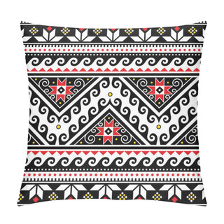 Personality  Ukrainian Traditional Vector Seamless Pattern With Waves And Geometric Shapes And Stars, Folk Art Style Easter Eggs Repetitive Design Hutsul Pisanky  Pillow Covers