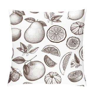 Personality  Seamless Ink Hand Drawn Citrus Pillow Covers