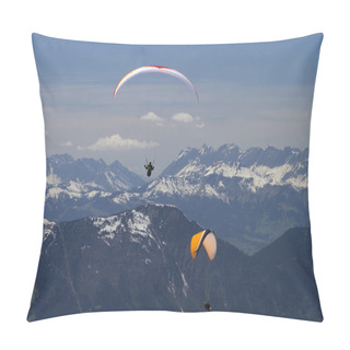 Personality  Paragliders Over The Mountains (red And Orange) Pillow Covers