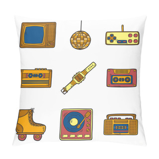 Personality  Icons On Retro 80s Theme Pillow Covers