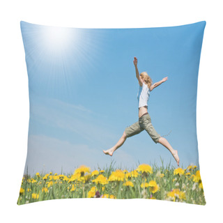 Personality  Woman On Meadow Pillow Covers