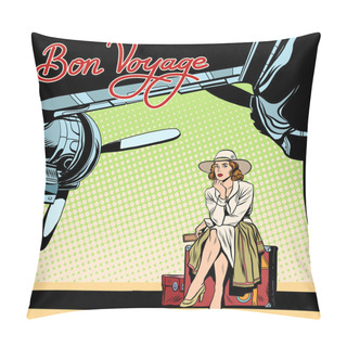 Personality  Bon Voyage Beautiful Girl On The Runway Pillow Covers