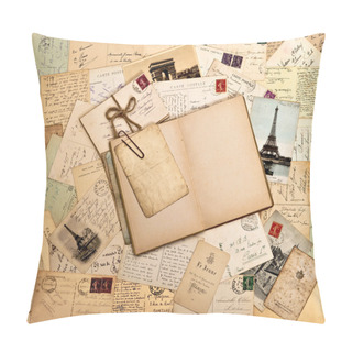 Personality  Old Letters, French Postcards From Paris And Open Book Pillow Covers