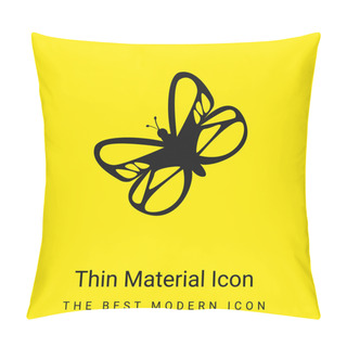 Personality  Beautiful Butterfly Minimal Bright Yellow Material Icon Pillow Covers