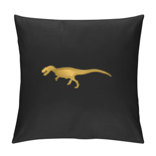 Personality  Allosaurus Dinosaur Shape Gold Plated Metalic Icon Or Logo Vector Pillow Covers