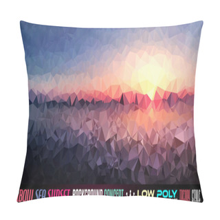 Personality  Low Poly Triangular Sea Sunset Pillow Covers