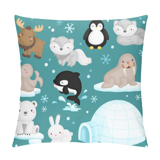 Personality  Arctic Animal Vector Set Pillow Covers