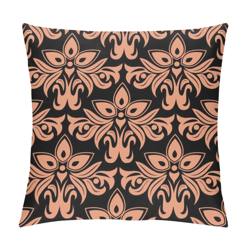 Personality  Dark damask seamless floral pattern pillow covers