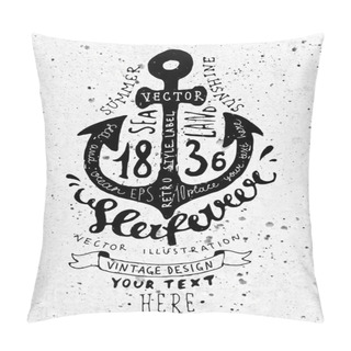 Personality  Black Anchor Vintage Label Pillow Covers