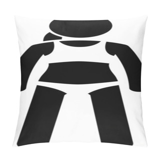 Personality Women Swimsuits And Swimwear. Stick Figures Depict Different Types Of Swimming Suits Fashion Wear By Woman, Lady, Girl, Or Female. Pillow Covers